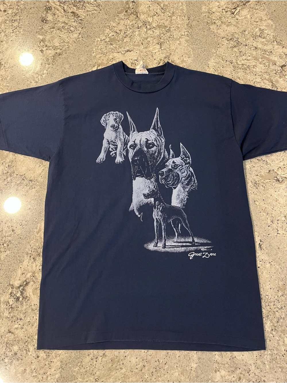 Vintage 90s Navy Blue Great Dane Tee